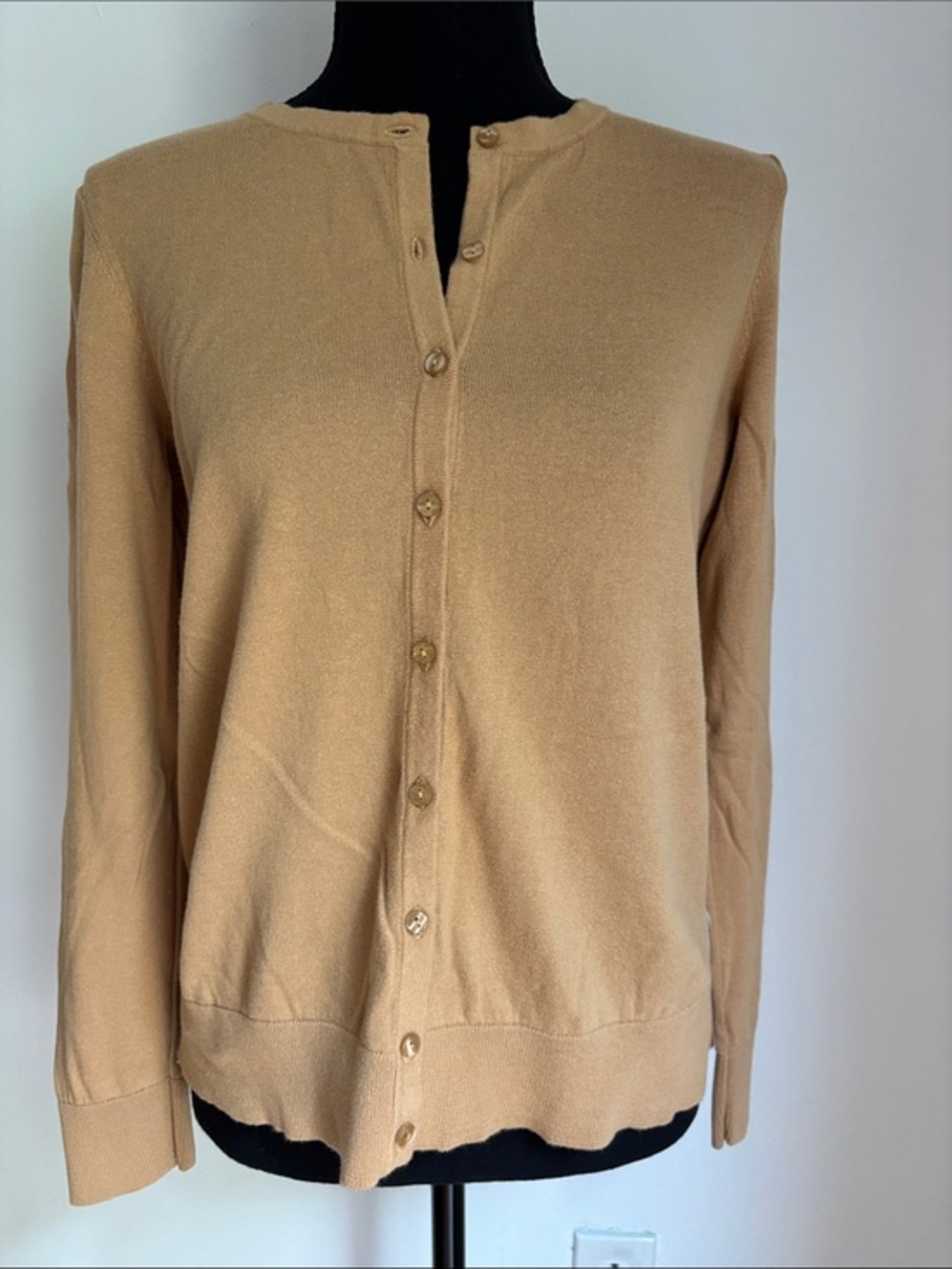 Perfect LOFT camel tan khaki cardigan sweater S